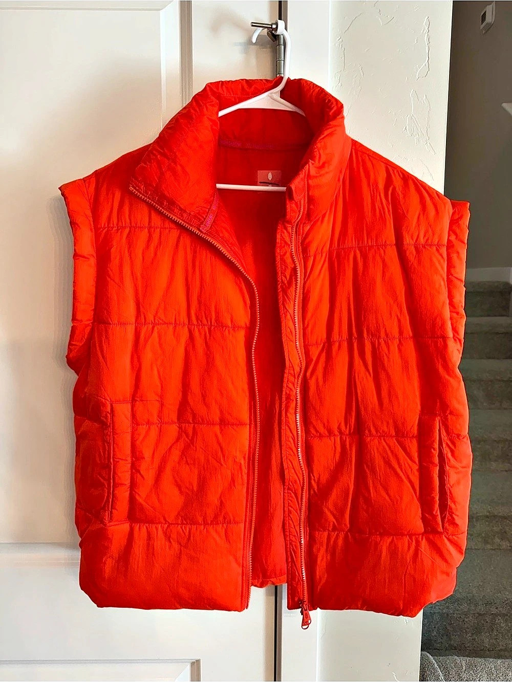 Free People Puffer Vest in Orange Size XS Like New